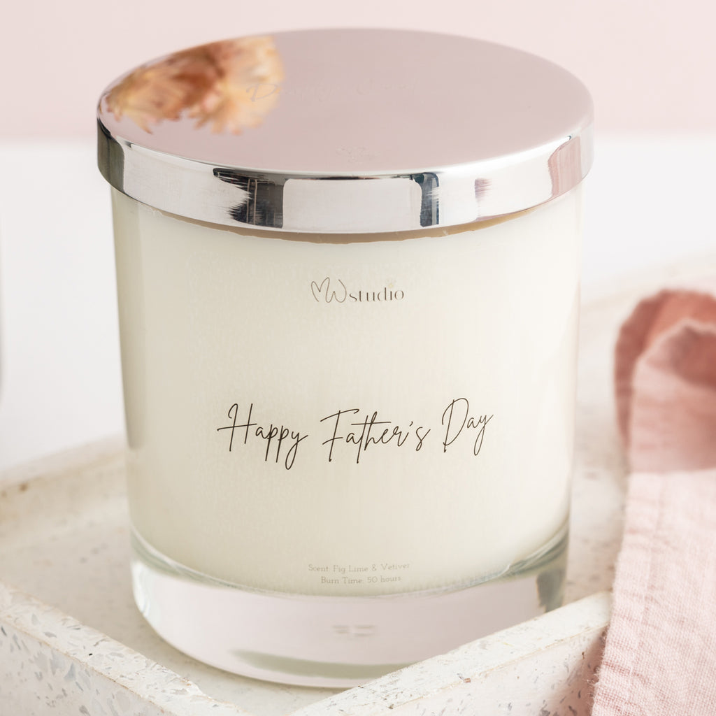 Happy Father's Day Candle with engraved lid