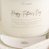 Very close up of personalised candle label