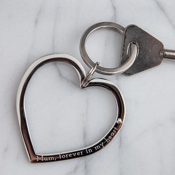 In memory heart keyring in gold or silver - MW Studio