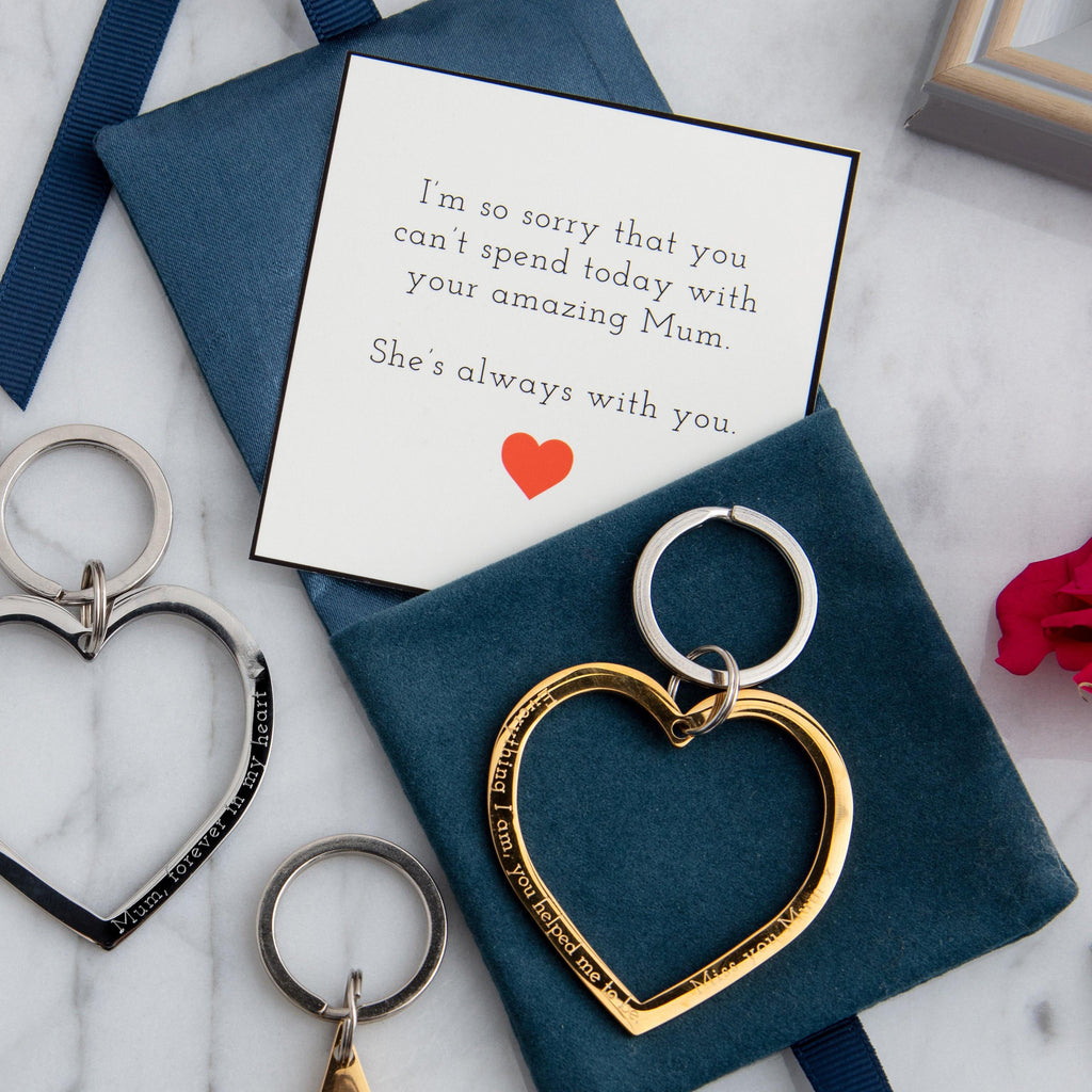 In memory heart keyring in gold or silver - MW Studio